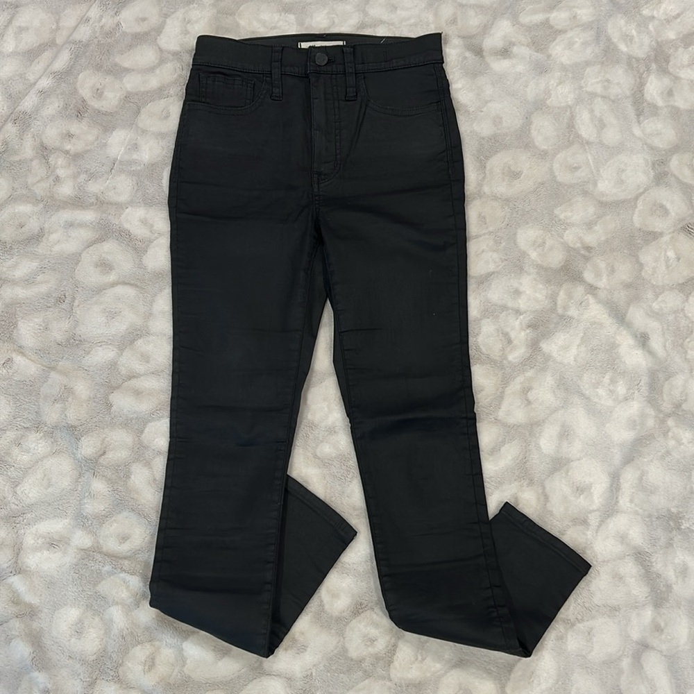 Madewell 10” High Rise Skinny Sateen Jeans in Black Size 25